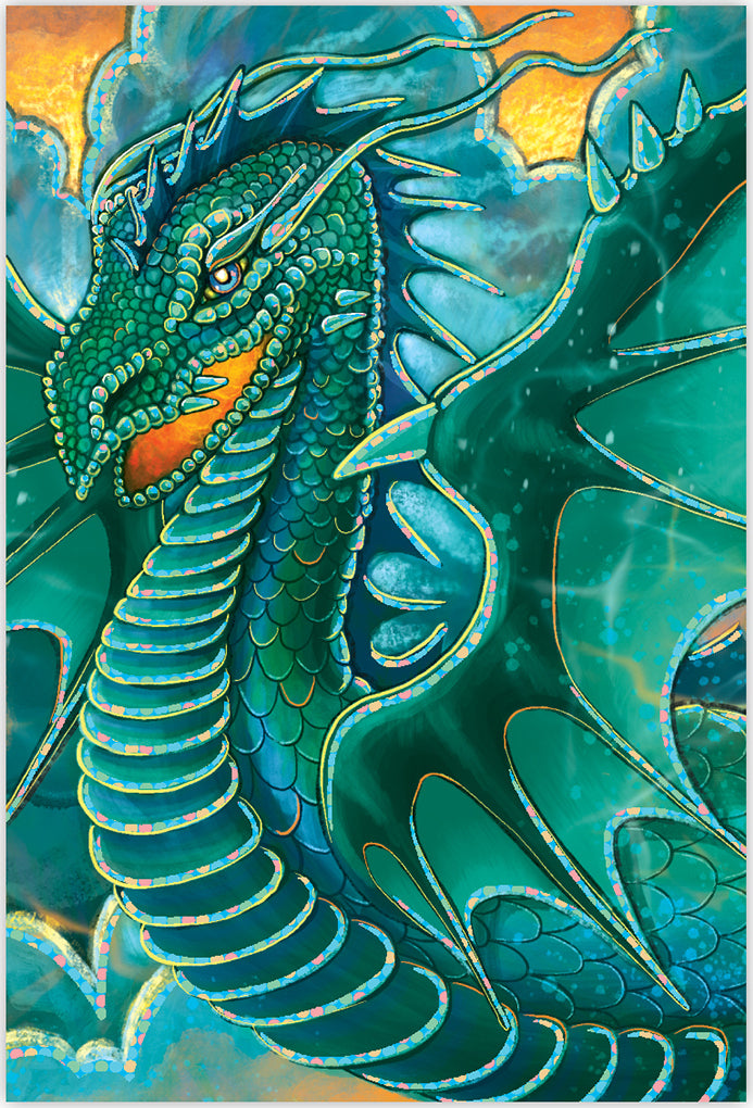 Teal Dragon Enclosure Card
