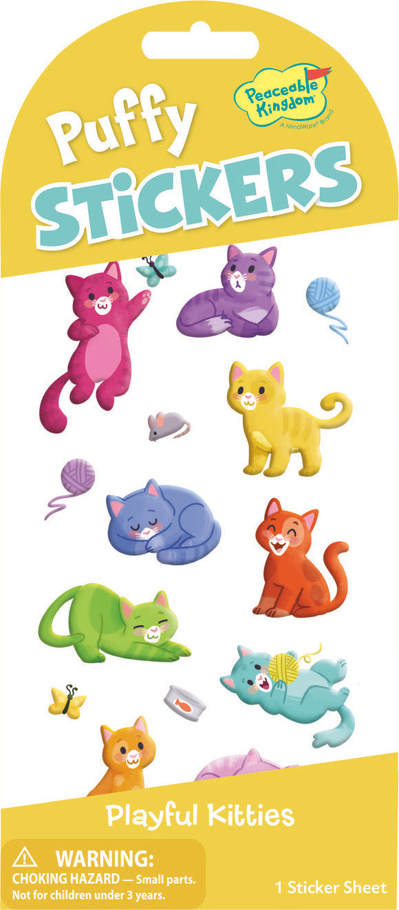 Puffy Stickers Playful Kitties