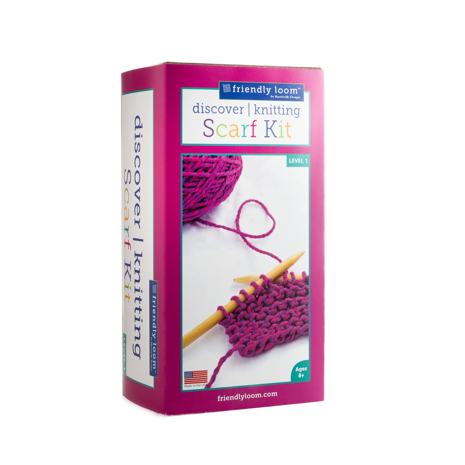 Discover Knitting Scarf Kit - Pink/Violet