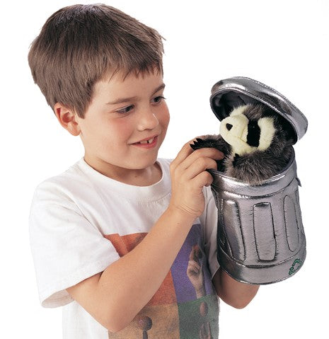 Raccoon in Garbage Can Puppet