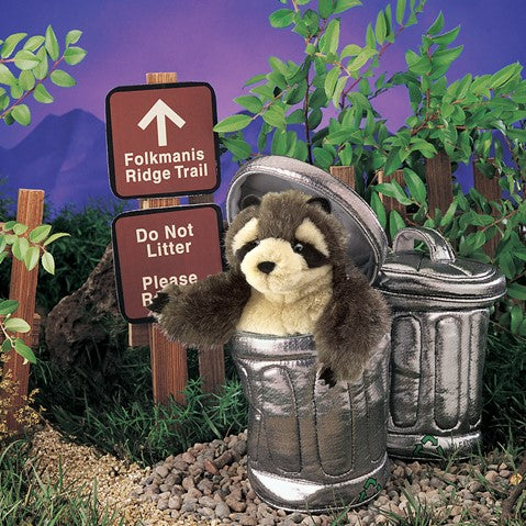 Raccoon in Garbage Can Puppet