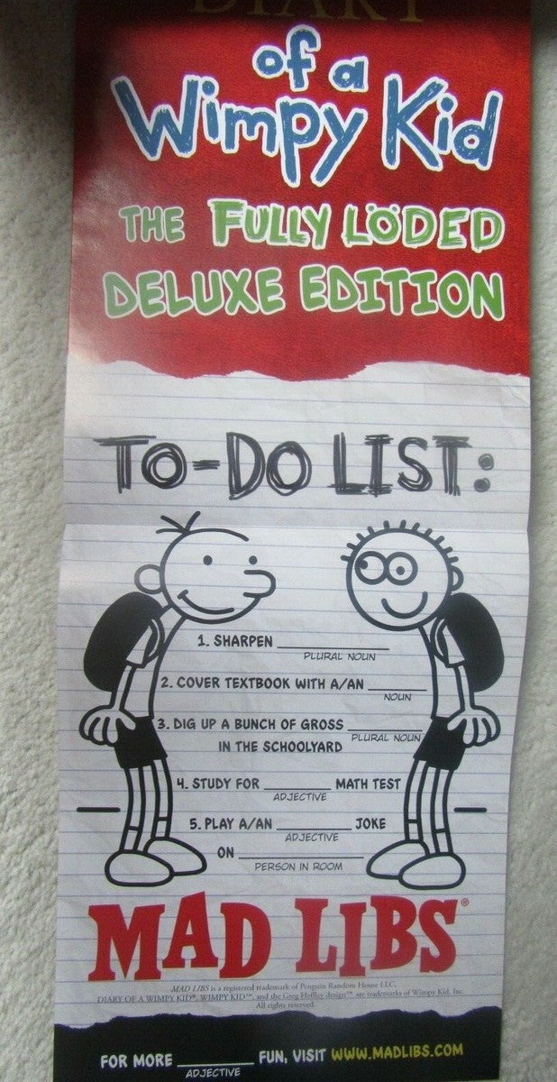 Diary of a Wimpy Kid Mad Libs