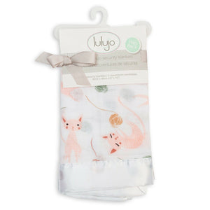 LLJ Cotton Security Blankets - Kitty  Cat 2pk