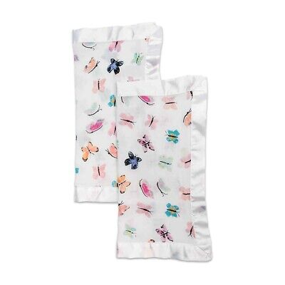 Butterfly Cotton Security Blankets 2pk