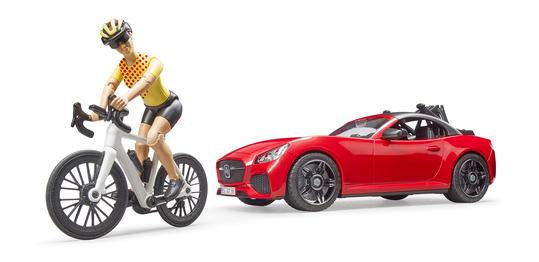 Bruder 03485 Roadster with Road Bike and Figure