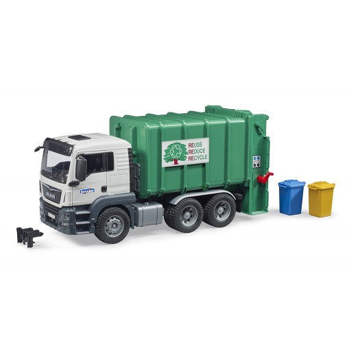 Bruder 3763 MAN Rear Loading Garbage Green