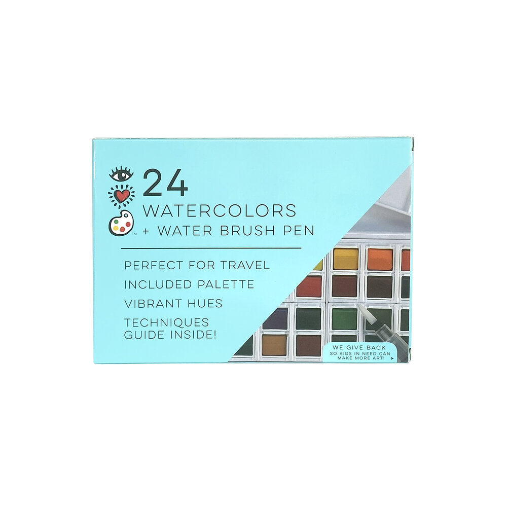 24 Water Colors + Waterbrush Pen