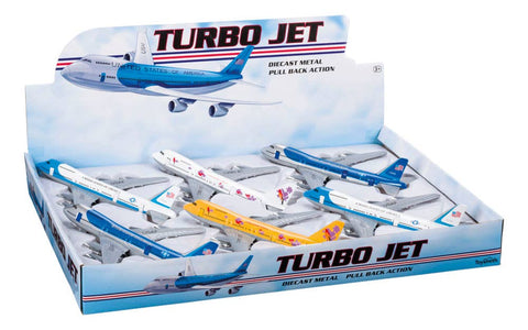 Diecast Pull Back Turbo Jets, Assorted