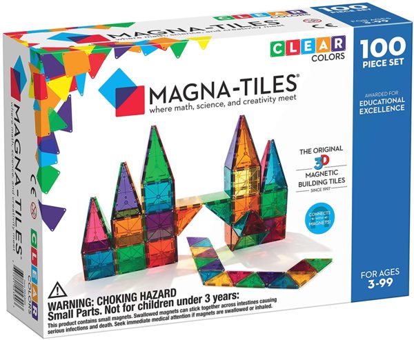 Magna-Tiles 100-pc Clear Colors