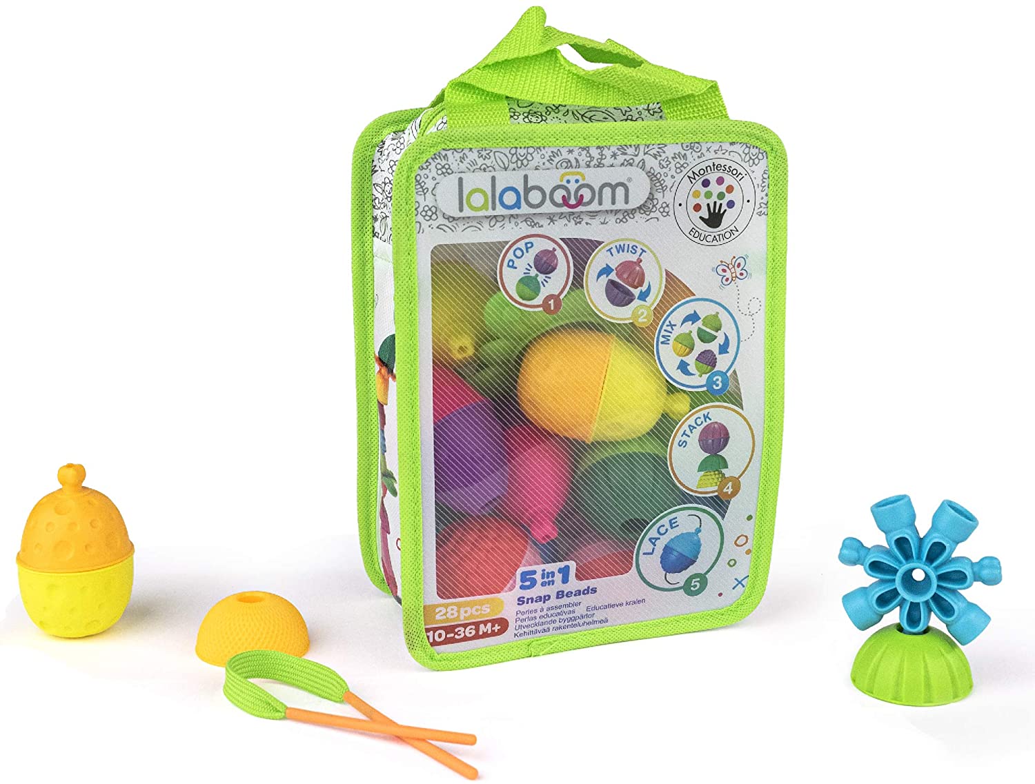 Janod Baby's 28-Pack Educational Beads and Accessories