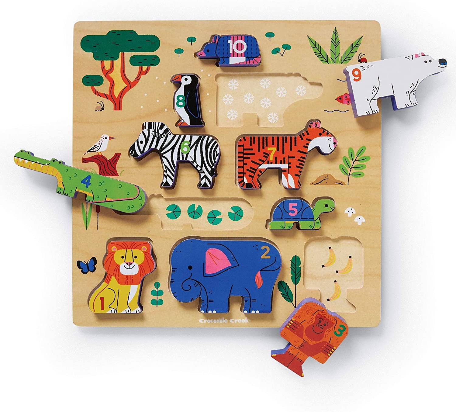 Wooden Stacking Puzzle 10 pieces, animals