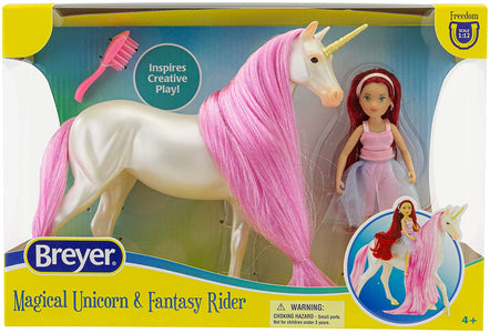 Breyer - Magical Unicorn, Sky & Fantasy Rider, Meadow