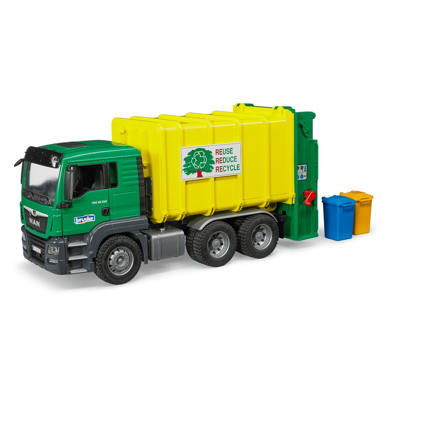 Bruder 03763 MAN TGS Garbage Truck Green/Yellow