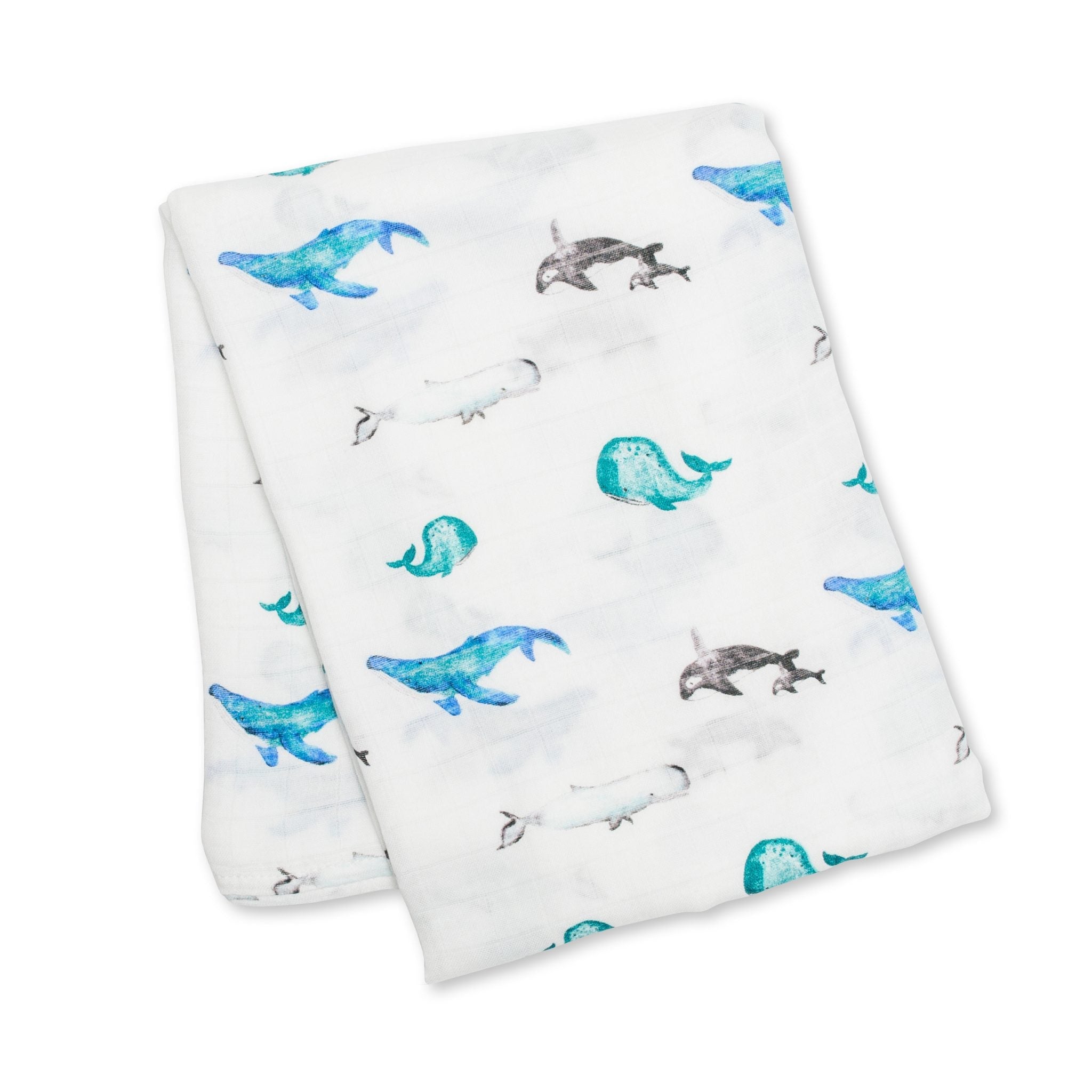 Lulujo - Swaddle Blanket Bamboo Cotton - Whales