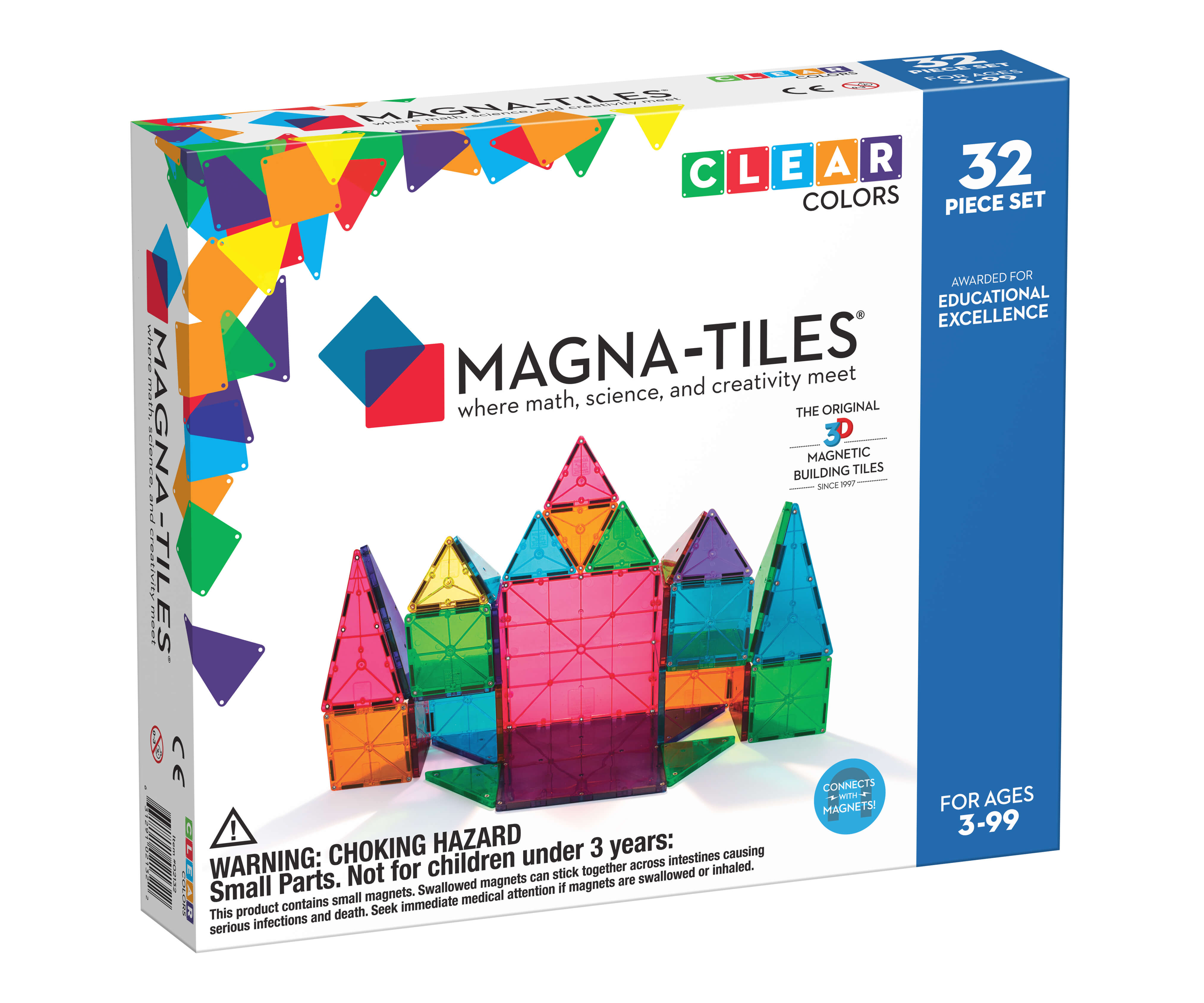 Magna-Tiles 32 Pc Clear Colors