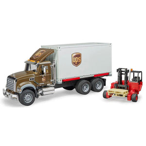 Bruder 02828 Mack Granite UPS Logistics with Forklift