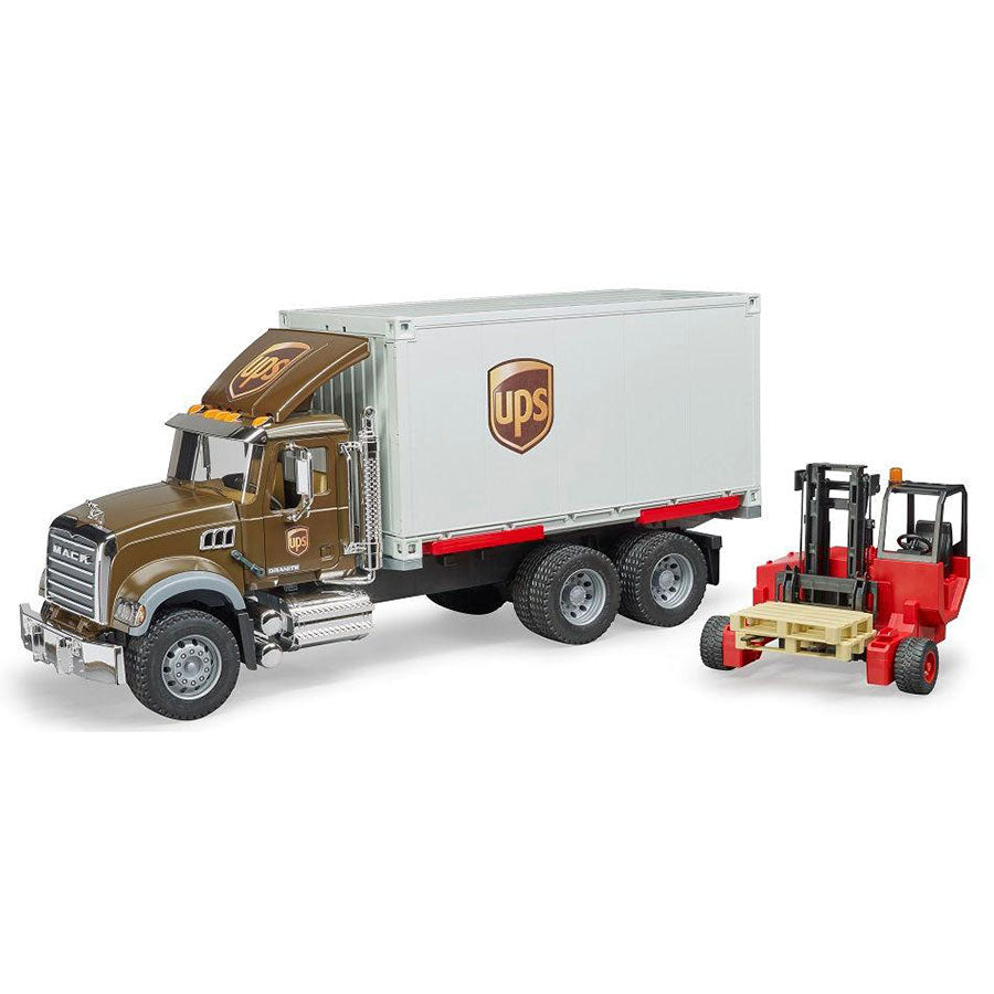 Bruder 2828 Mack Granite UPS Logistics with Forklift