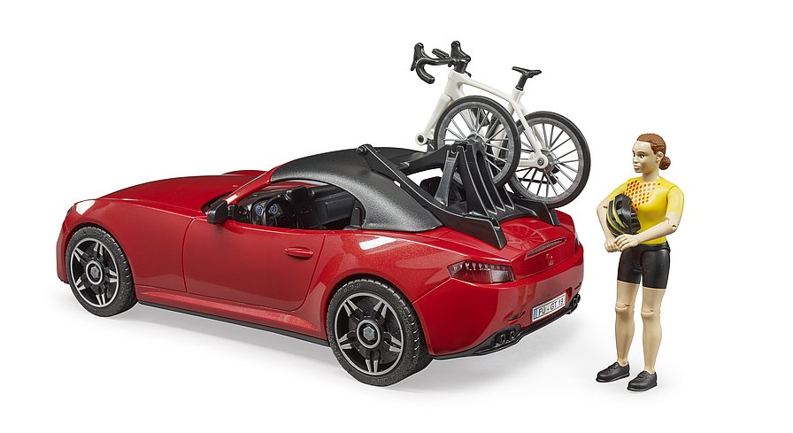 Bruder 3485 Roadster with Road Bike and Figure