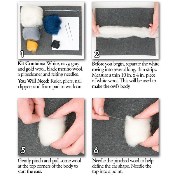 Needle Felting Kit - Owls
