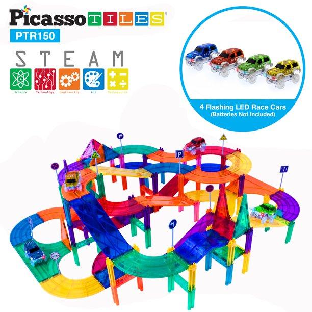 Picasso Tiles 150 Piece Racing Track Set