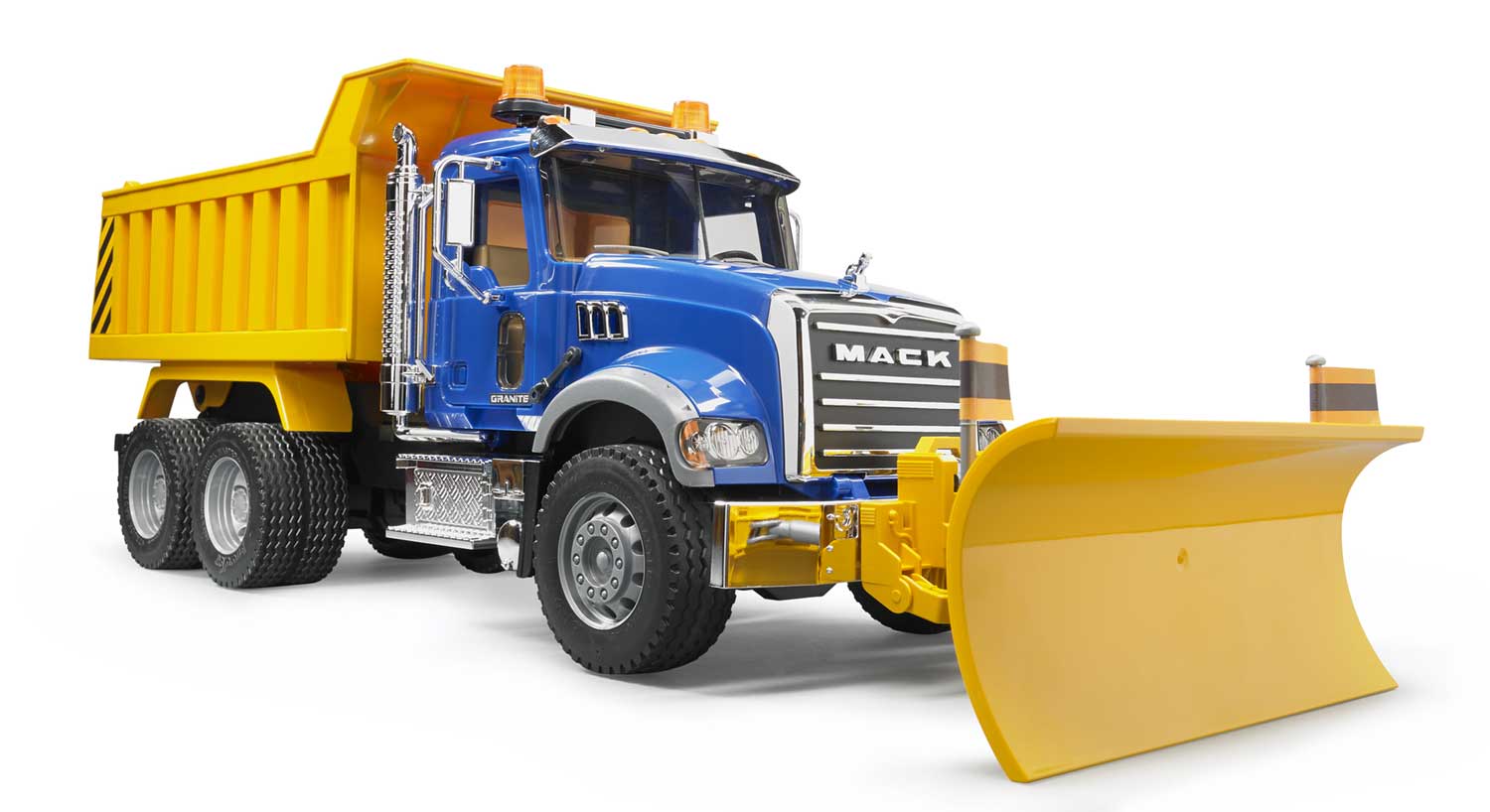 Bruder 02825 MACK Granite Dump Truck with Snowplow Blade
