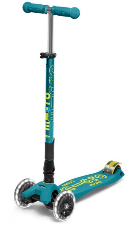 MAXI Deluxe Petrol Green Foldable LED Scooter
