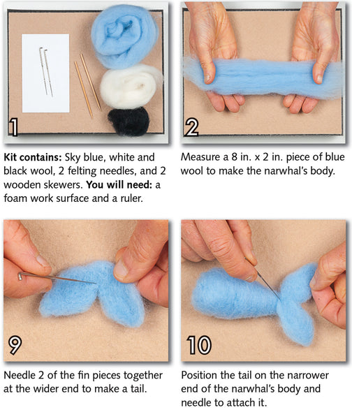 Needle Felting Kit - Narwhal